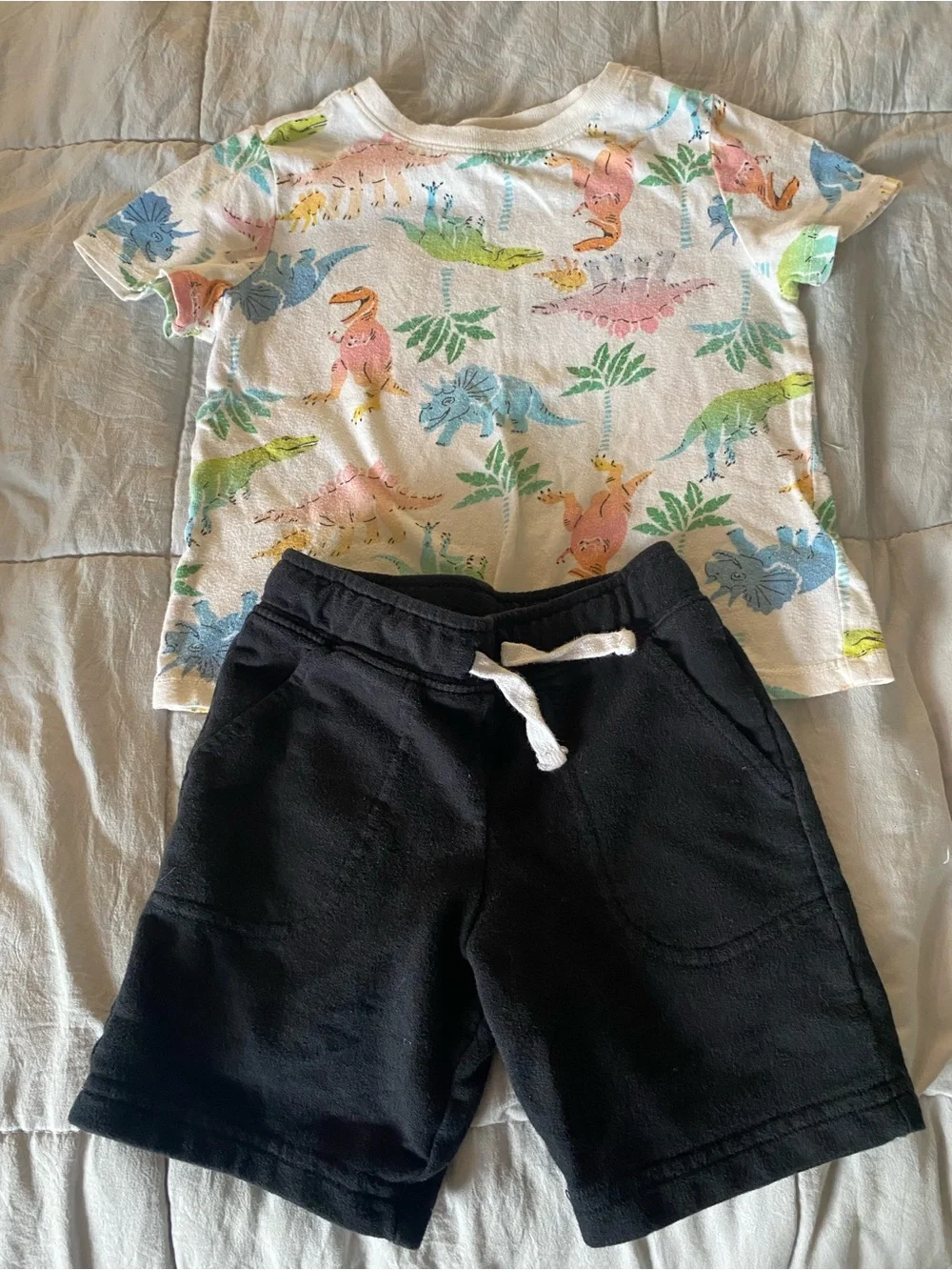 Old Navy Kids Denim Shorts and Black Drawstring Shorts Set